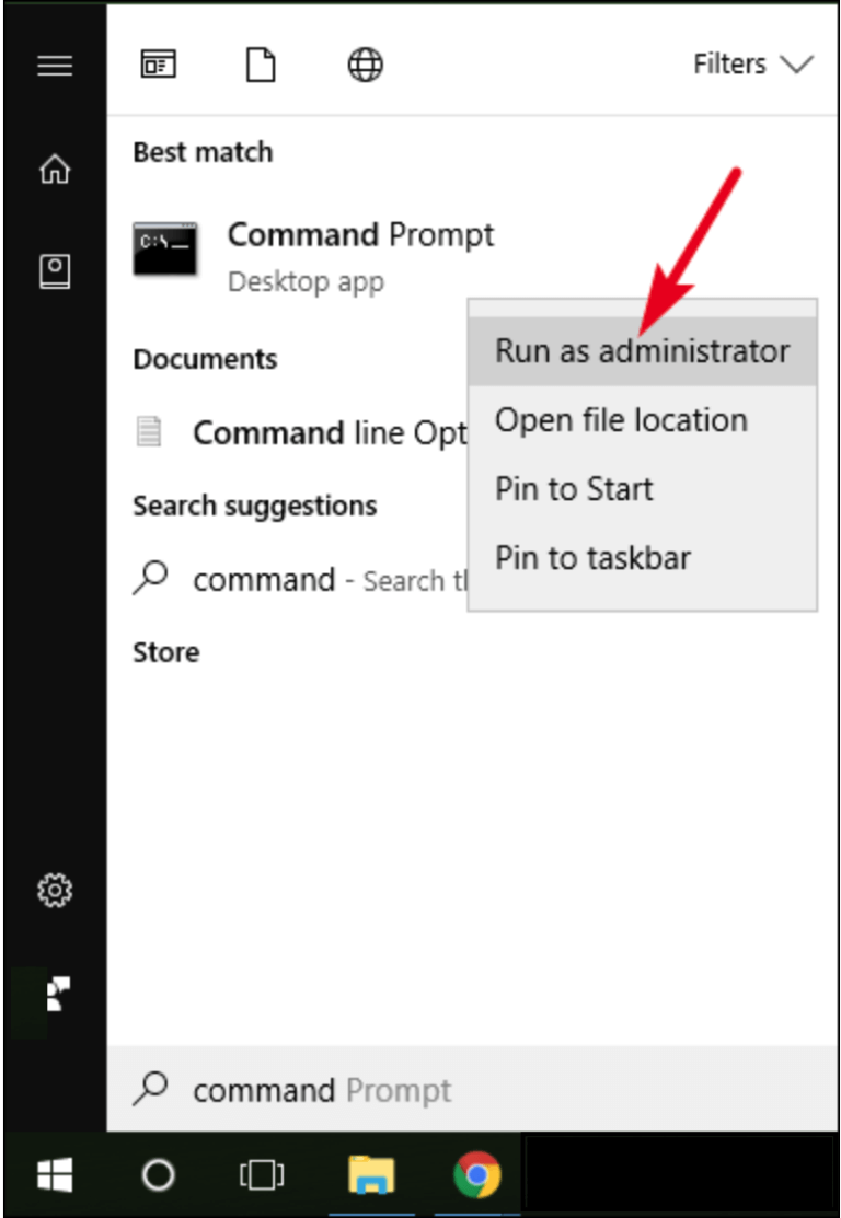 Command Prompt ejecutado con privilegios de administrador