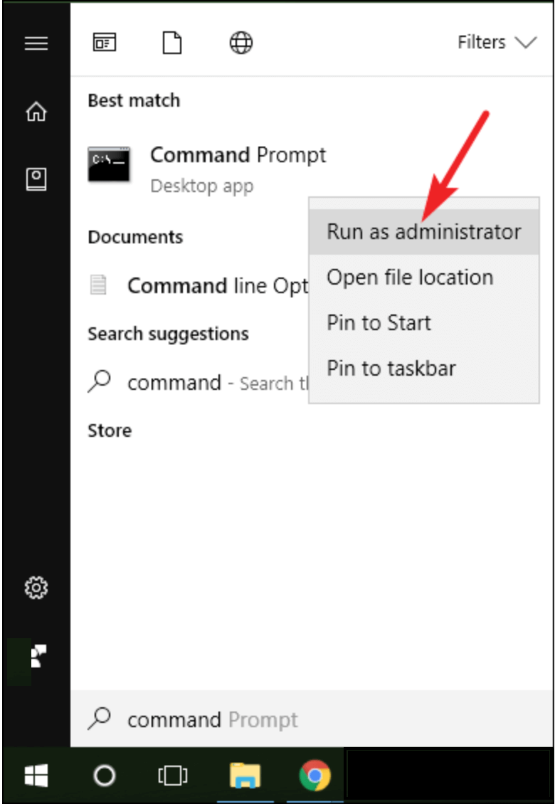 Command prompt run with administrator privileges