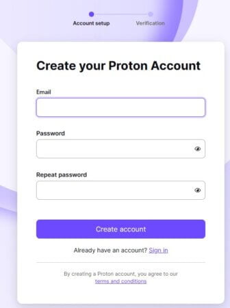 Crea un account FREE per accedere a  Proton VPN
