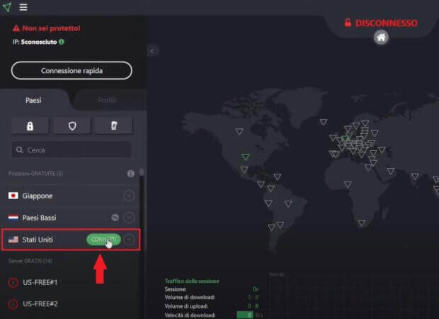 Connessione a un server Proton VPN