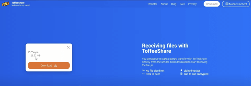ToffeeShare download file