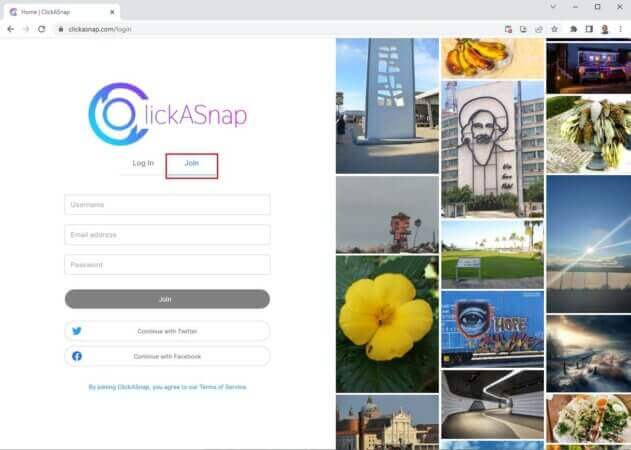 Unisciti alla community di ClickAsnap