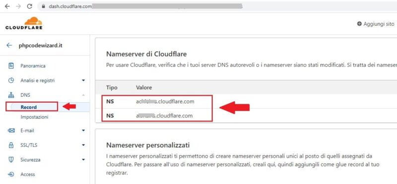Impostazione DNS su cloudflare per velocizzare un sito web