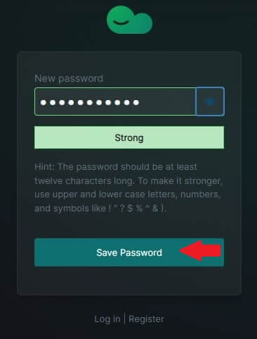 set the new password