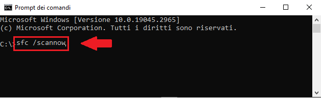 Il comando sfc /scannow