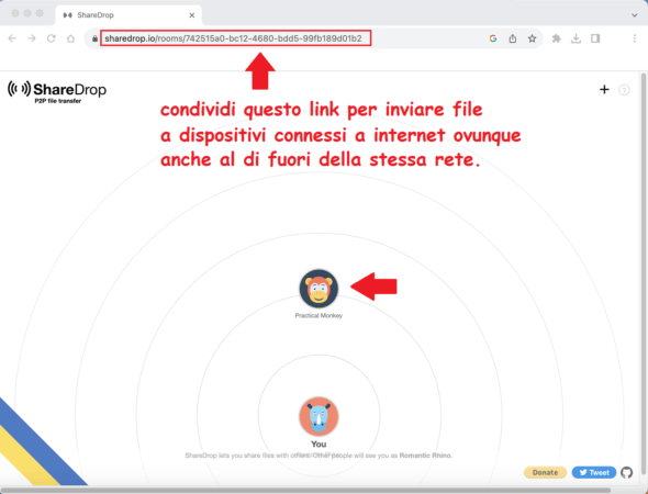 condividere file in rete con sharedrop.io