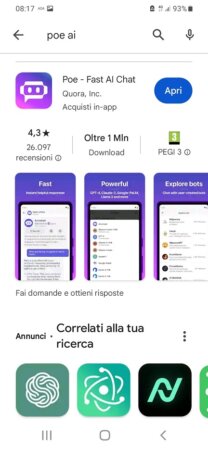 installa poe ai su smartphone Android