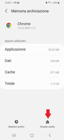 Svuota la cache di Chrome per rimuovere virus da Android e liberare il browser da eventuali infezioni