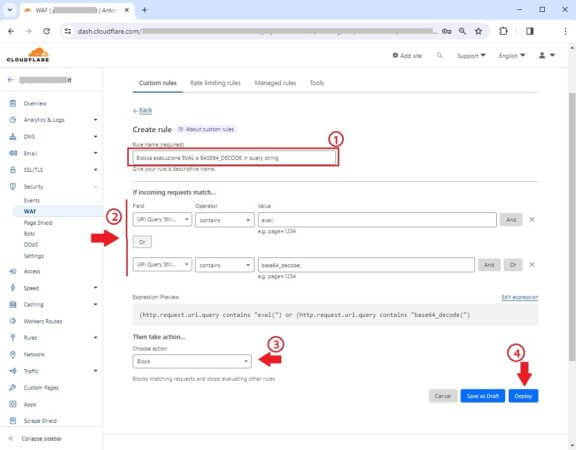 Bloccare esecuzione di codice maligno da query string