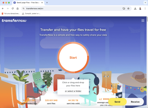 Send big file Free with transfernow